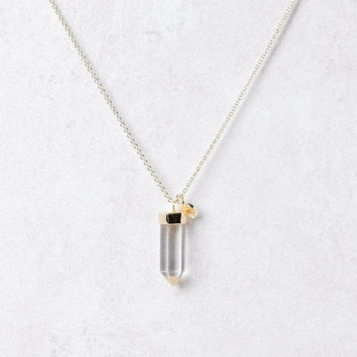 Clear Quartz Crystal Point Necklace