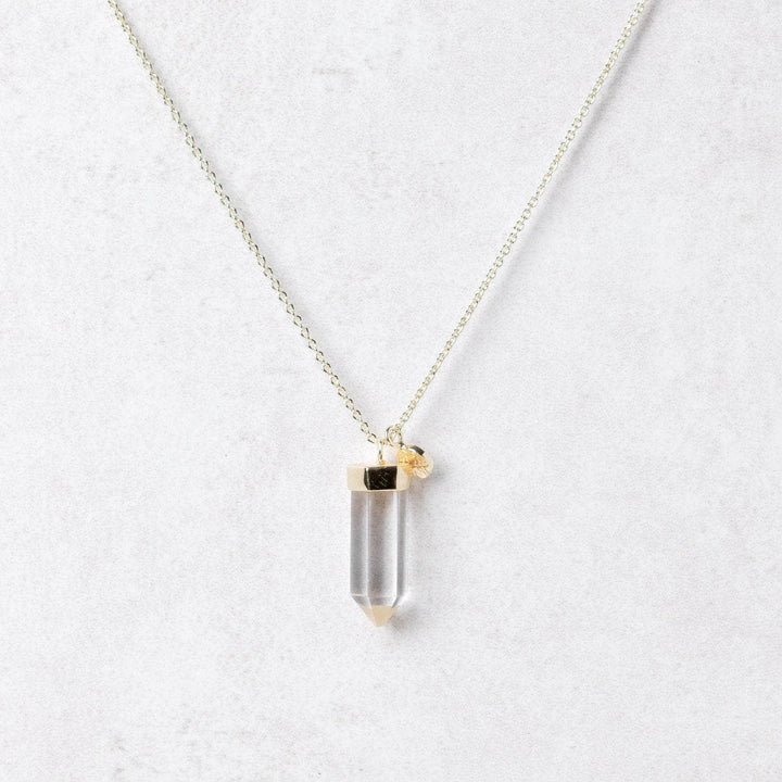 Clear Quartz Crystal Point Necklace