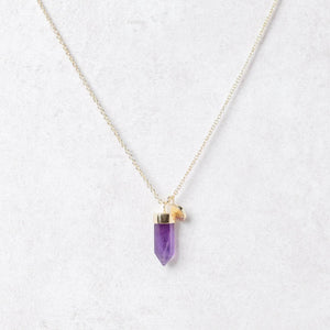 Delicate Amethyst Crystal Point Necklace