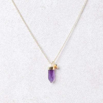 Delicate Amethyst Crystal Point Necklace