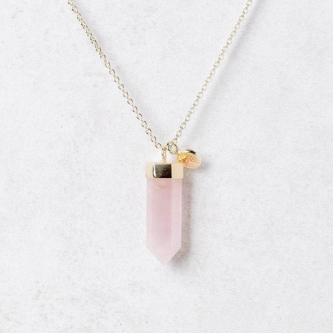 Rose Quartz Crystal Point Necklace