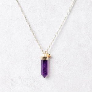 Amethyst Crystal Point Necklace