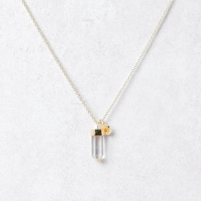 Delicate Clear Quartz Crystal Point Necklace
