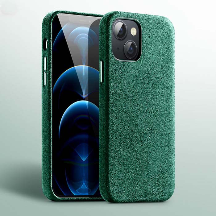 iPhone 14 Alcantara Case - Green