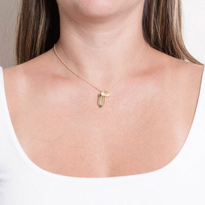 Delicate Green Amethyst Crystal Point Necklace