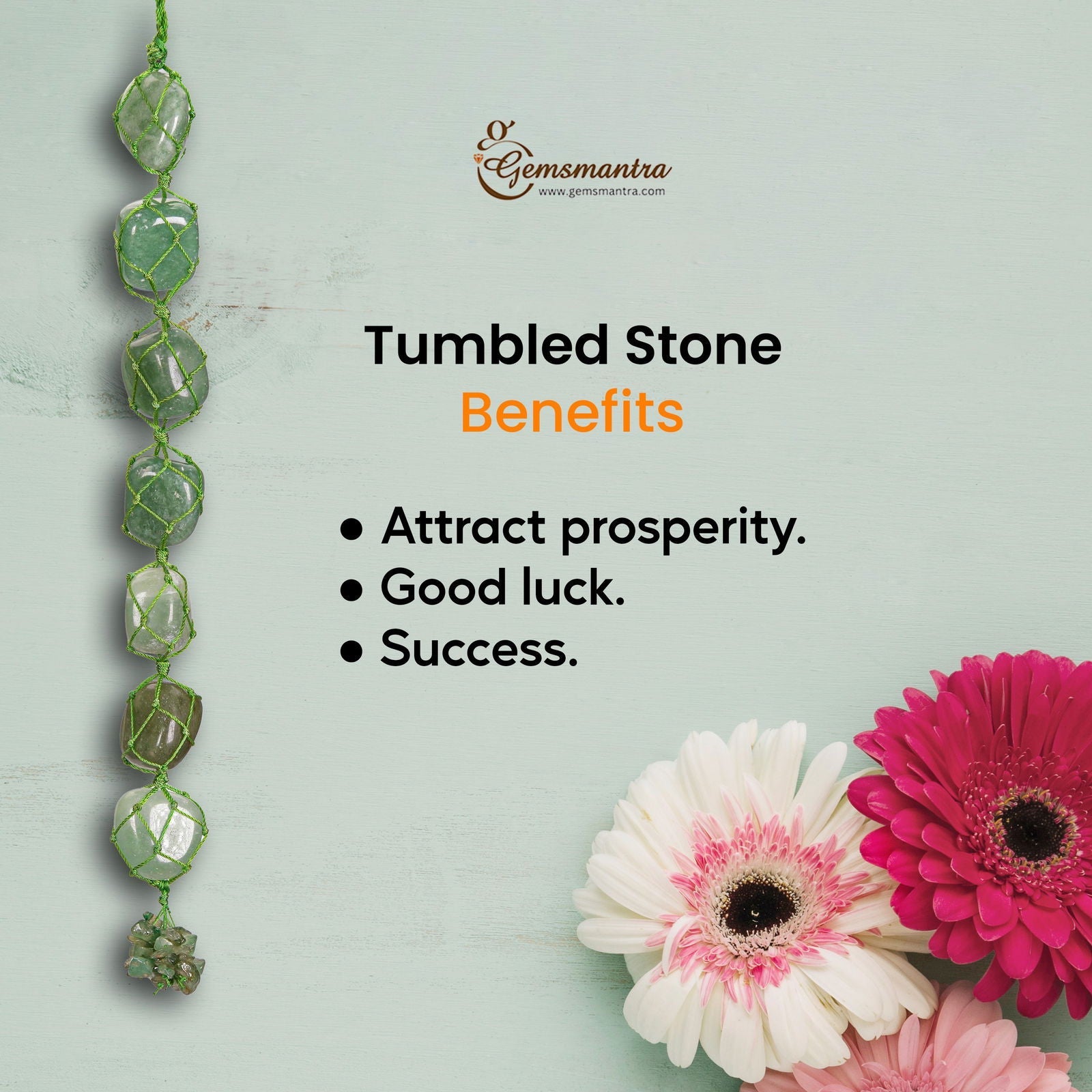 Green Aventurine Tumbled Hanging