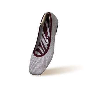 Metallic Square Flats : Grey-Silver