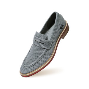 Block Heel Loafers : Grey