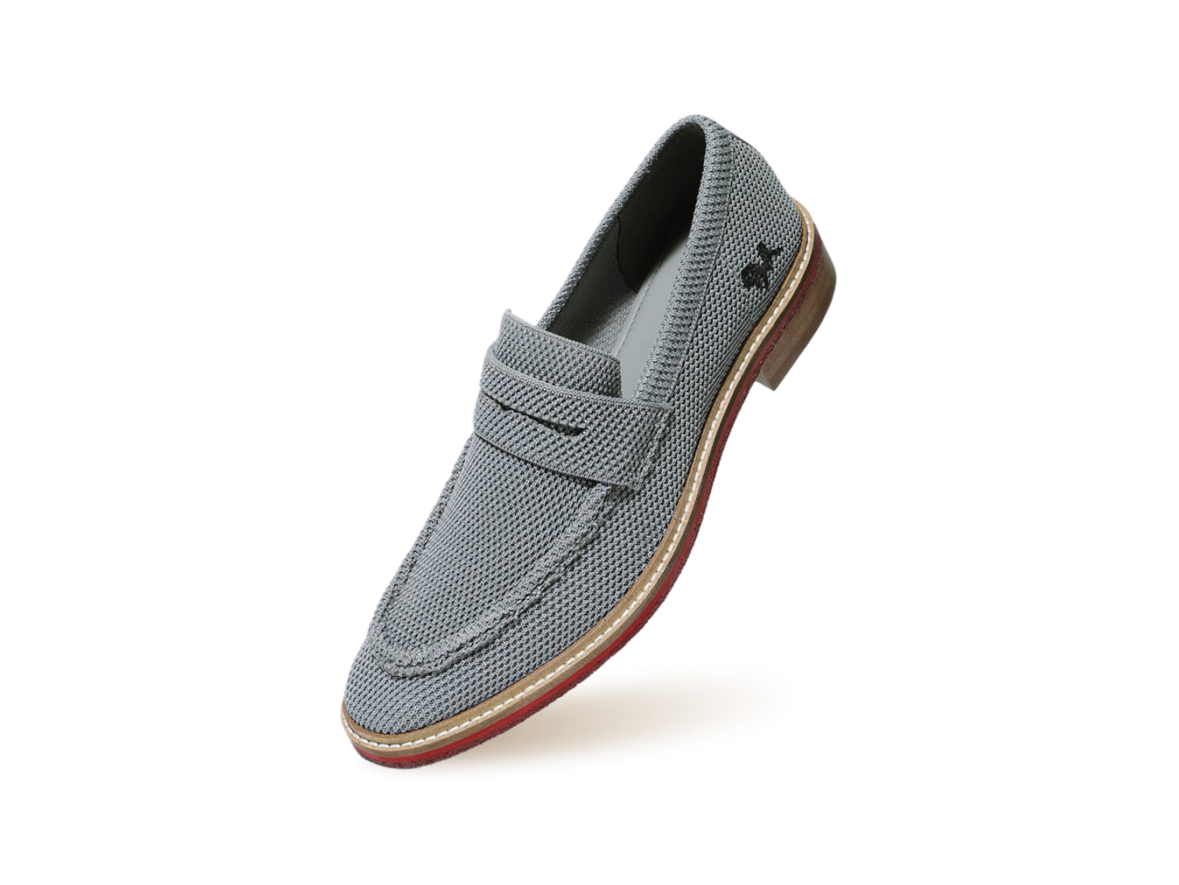 Block Heel Loafers : Grey