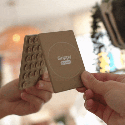 Grippy | White Silicone Suction Phone Mount with MagSafe