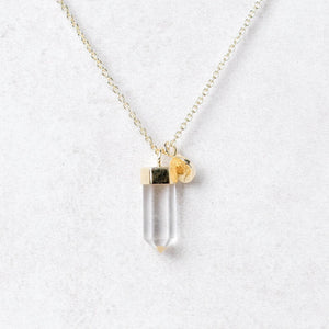 Delicate Clear Quartz Crystal Point Necklace