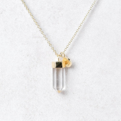 Delicate Clear Quartz Crystal Point Necklace