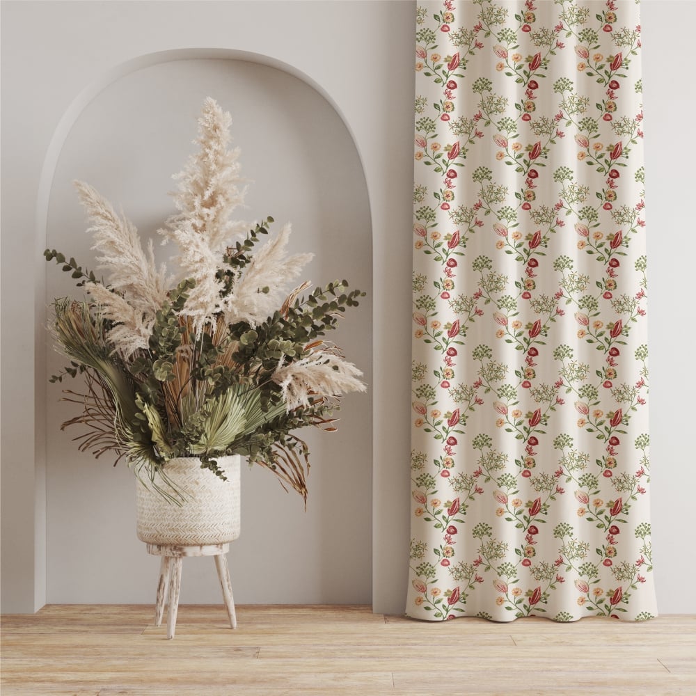 Blackout Curtains, Digital Printed Curtains, Pack of 2 Curtains - Gulmohar