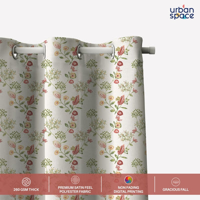 Blackout Curtains, Digital Printed Curtains, Pack of 2 Curtains - Gulmohar