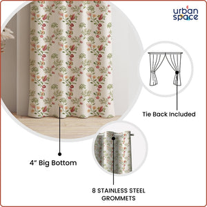 Blackout Curtains, Digital Printed Curtains, Pack of 2 Curtains - Gulmohar
