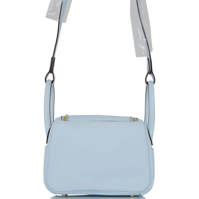 Hermès Mini Lindy Bleu Brume Swift Gold Hardware