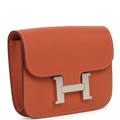 Hermès Constance Slim Wallet Brique Evercolor Palladium Hardware