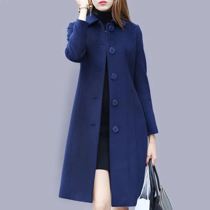 BlackTree Woolen Coat Women's Long British Style.