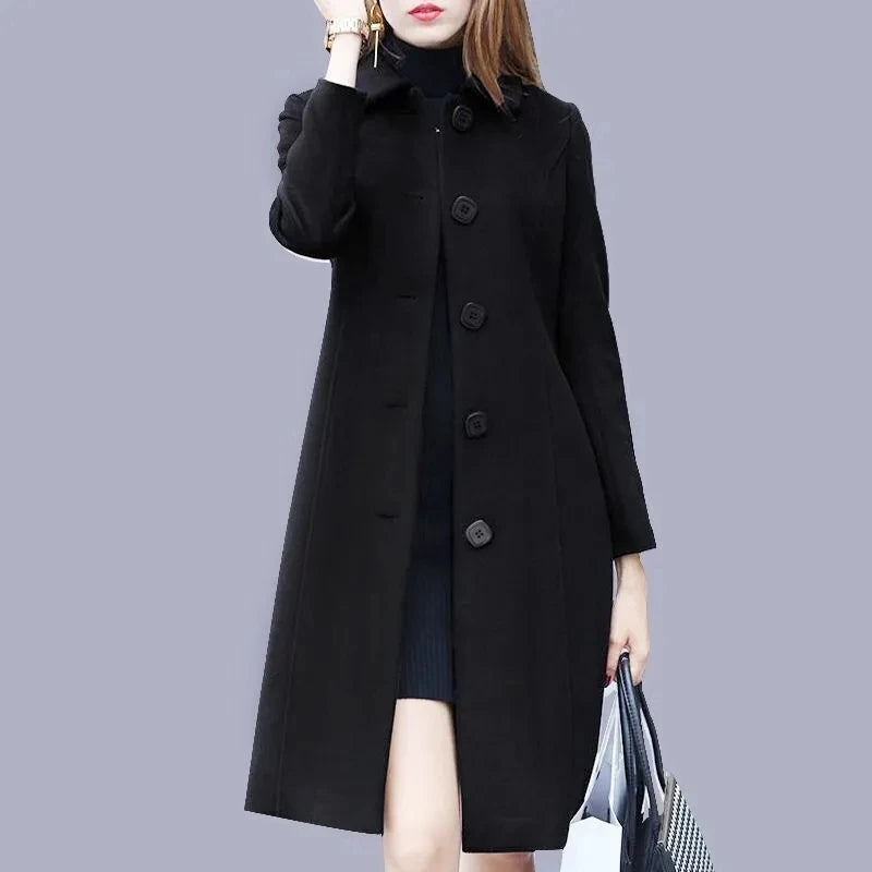 BlackTree Woolen Coat Women's Long British1