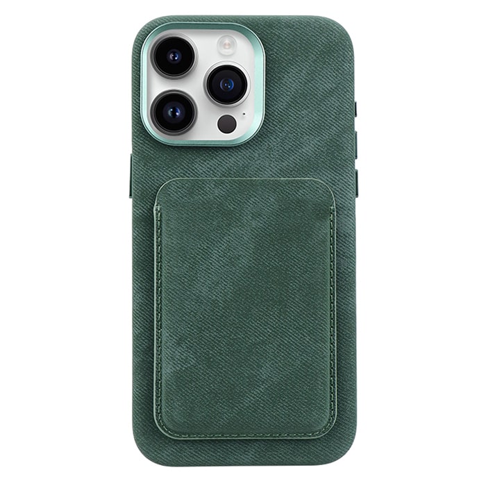 Denim Fabric Wallet Case For iPhone 15 Pro Max