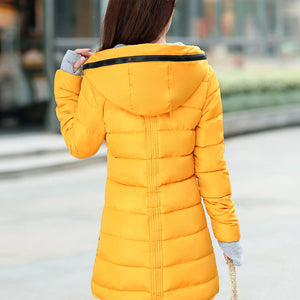 Long Winter Jacket Women Parka Pultra Light Coat Winter Hooded