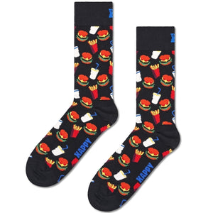 Happy Socks Unisex Hamburger Crew Length Socks for Women and Men