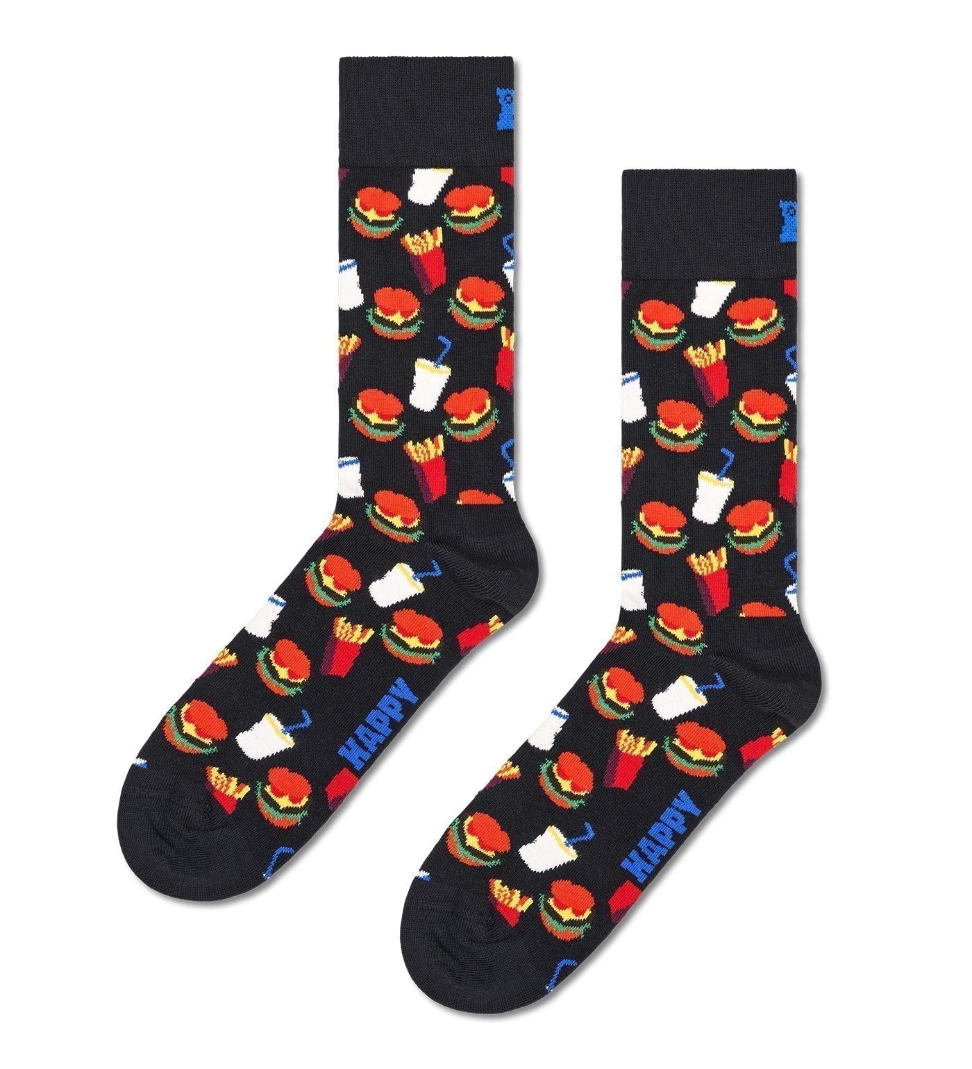 Happy Socks Unisex Hamburger Crew Length Socks for Women and Men