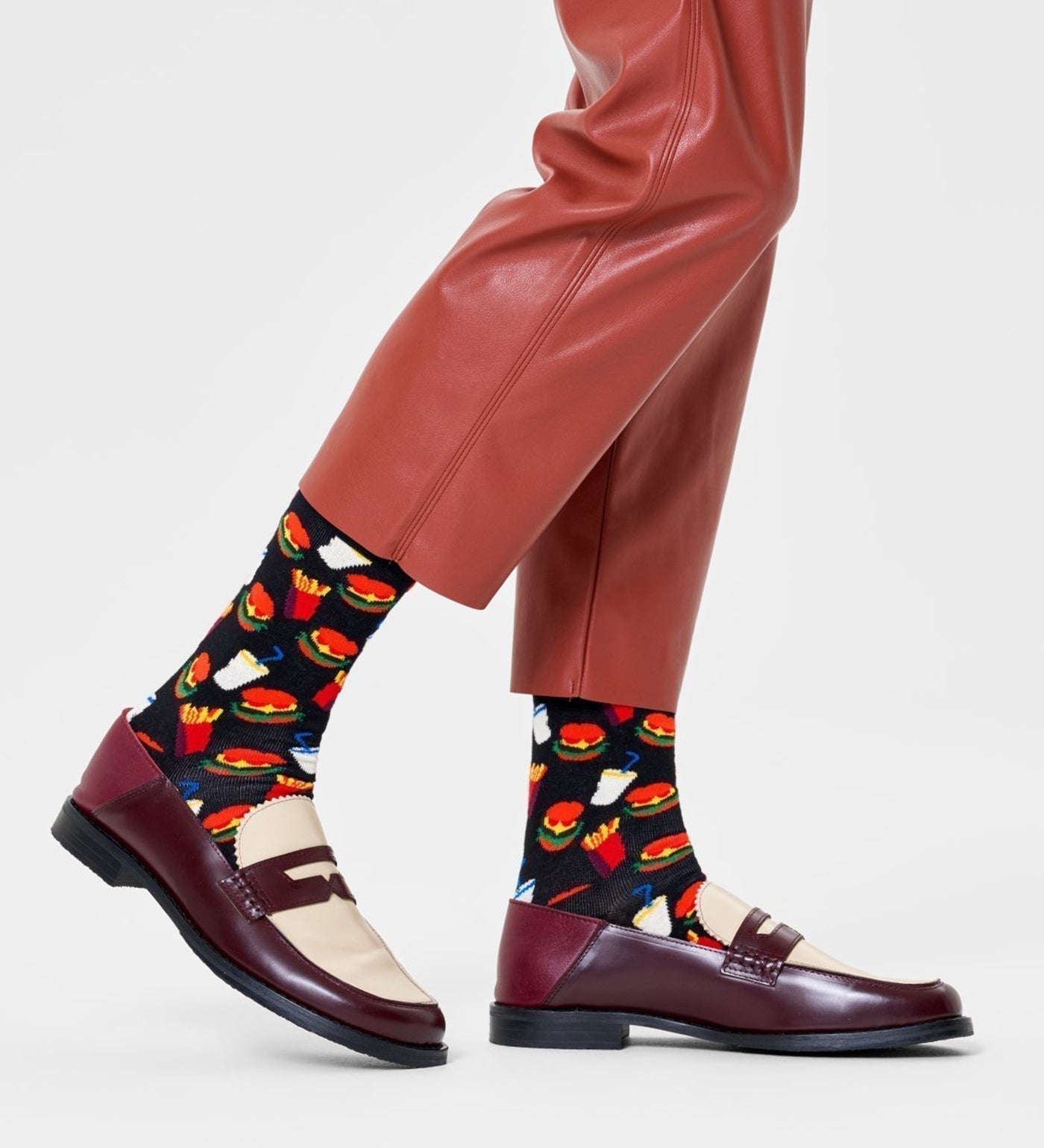 Happy Socks Unisex Hamburger Crew Length Socks for Women and Men