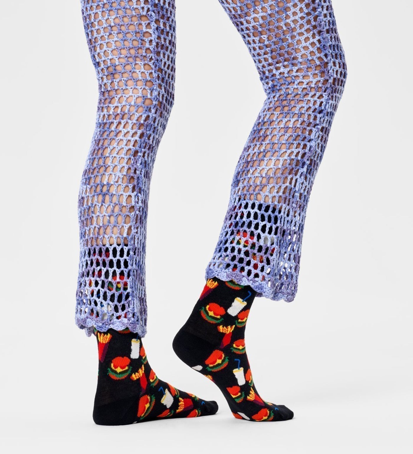 Happy Socks Unisex Hamburger Crew Length Socks for Women and Men
