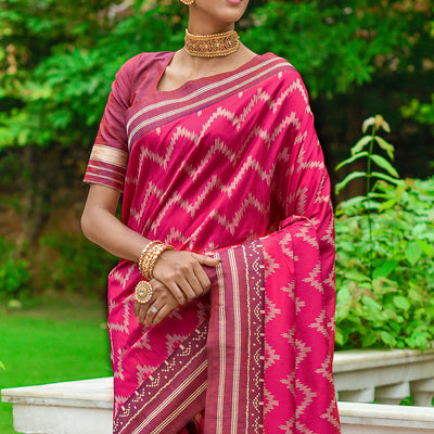 Special Pink Raw Silk Saree