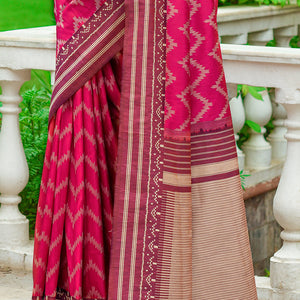 Special Pink Raw Silk Saree