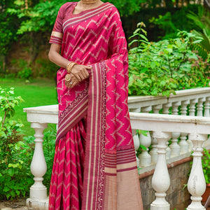 Special Pink Raw Silk Saree