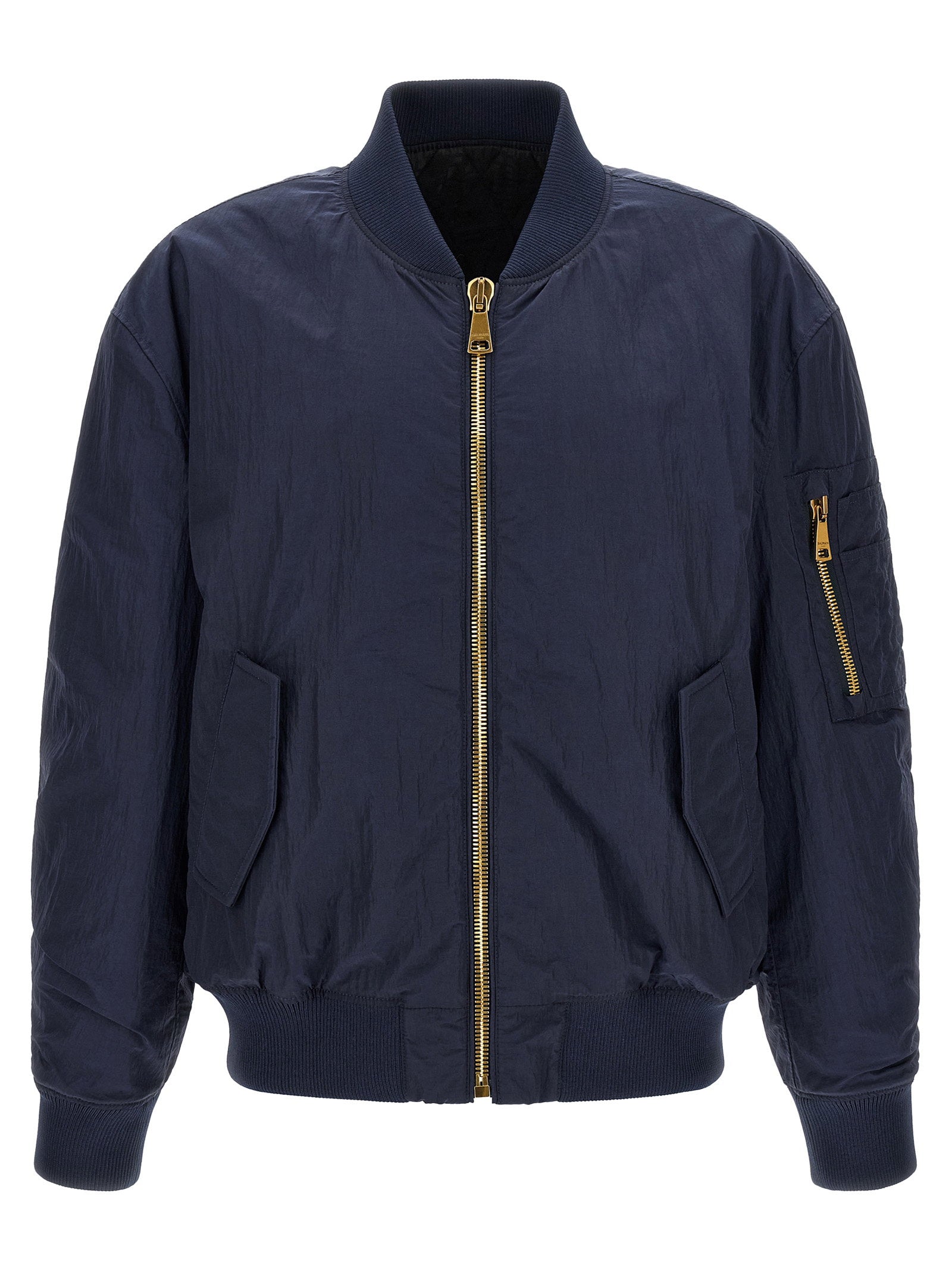 Balmain Logo Embroidery Bomber Jacket