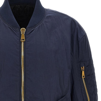 Balmain Logo Embroidery Bomber Jacket
