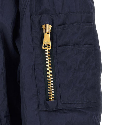 Balmain Logo Embroidery Bomber Jacket
