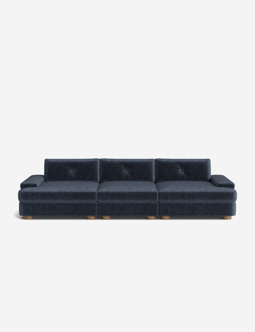 Indigo Performance Striated Velvet