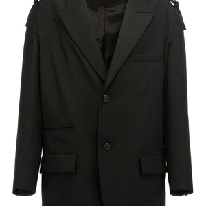Yohji Yamamoto Single-breasted Blazer With Strap Detail