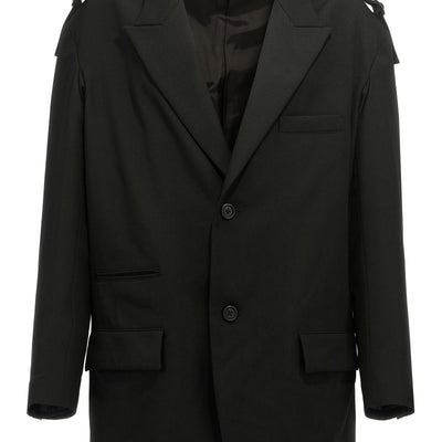 Yohji Yamamoto Single-breasted Blazer With Strap Detail