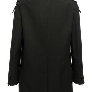 Yohji Yamamoto Single-breasted Blazer With Strap Detail