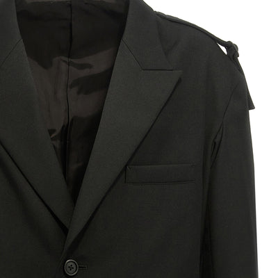 Yohji Yamamoto Single-breasted Blazer With Strap Detail