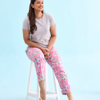 Women Printed Cotton Lounge Pants