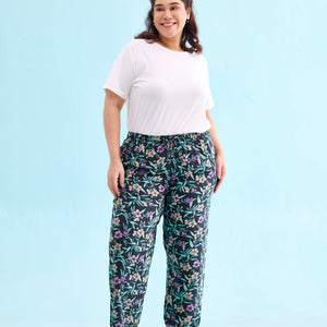 Women Printed Blacks Woven Viscose Lounge Pants