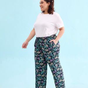Women Printed Blacks Woven Viscose Lounge Pants