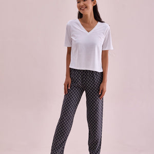 Women Printed Black Mid Rise Woven Viscose Lounge Pants