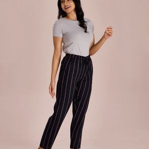 Women Black Printed Woven Viscose Lounge Pants