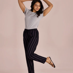 Women Black Printed Woven Viscose Lounge Pants