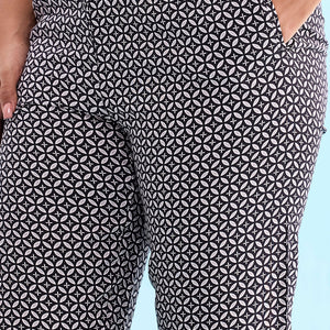 Women Printed Blacks Mid Rise Viscose Lounge Pants