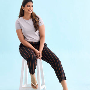 Women Printed Black Woven Viscose Lounge Pant