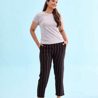 Women Printed Black Woven Viscose Lounge Pant
