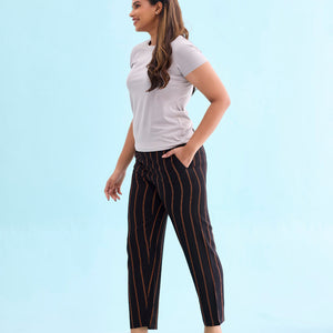 Women Printed Black Woven Viscose Lounge Pant
